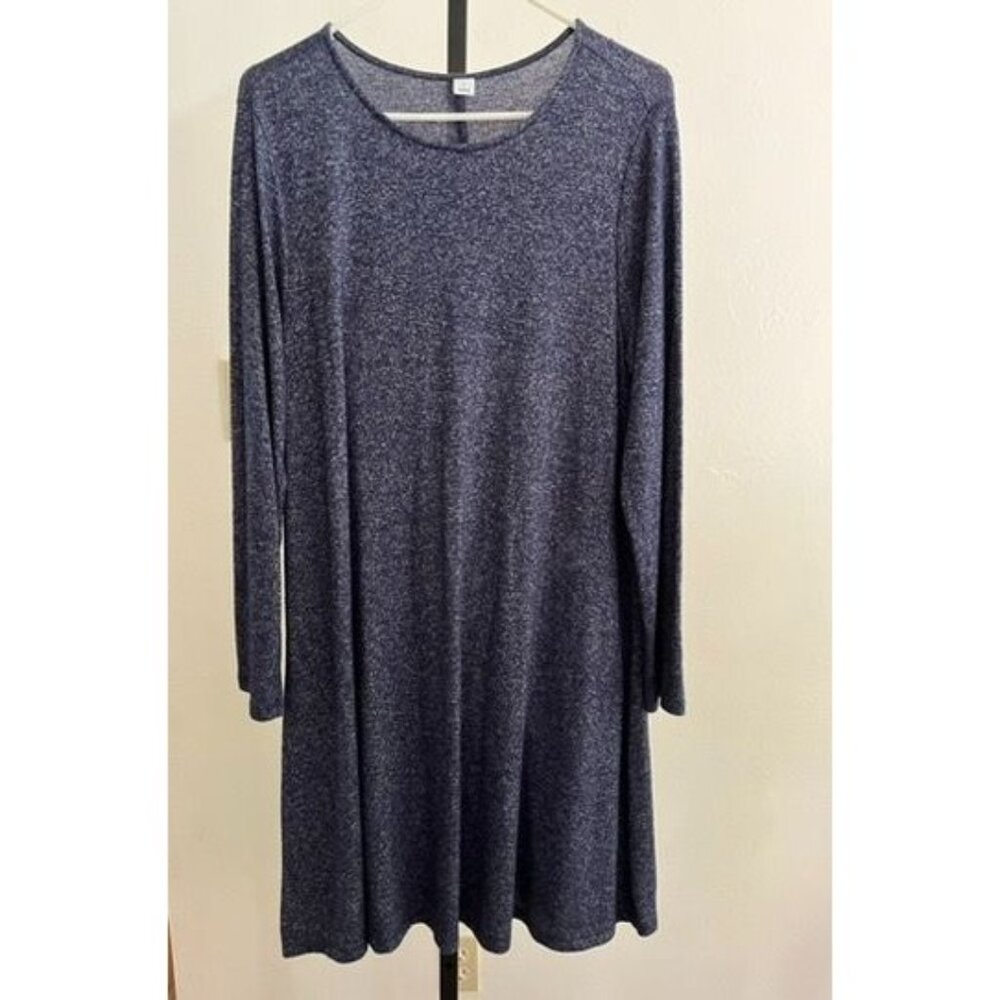 EUC Old Navy Blue Long-Sleeve A-Line Dress L
